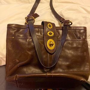 COACH Rare Lily Legacy Brown Leather Bag